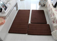 Memory Foam Floor Mat Seat Cushion Bath Mat 3 Piece Set