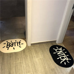 Black And White Simplicity High Quality Bath Mat