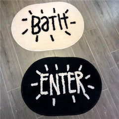 Black And White Simplicity High Quality Bath Mat