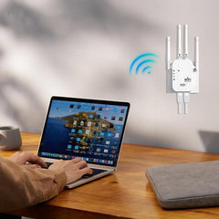 🎁Laatste dag aanbieding 49% 🔥WiFi-versterker 2025, 1200 Mbps dual-band (5 GHz/2,4 GHz) signaalversterker, dekt 930 m² en 50 apparaten, repeater met ethernetpoort voor thuis, cadeaus
