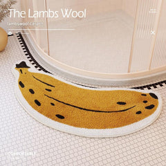 Fruit-Shaped Mat Quick-Drying Absorbent Faux Cashmere Bath Mat Anti-Slip Bathroom Mat Entrance Bathroom Doormat