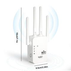 🎁Laatste dag aanbieding 49% 🔥WiFi-versterker 2025, 1200 Mbps dual-band (5 GHz/2,4 GHz) signaalversterker, dekt 930 m² en 50 apparaten, repeater met ethernetpoort voor thuis, cadeaus