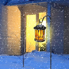 ✨🔥 Verbetere zonneverlichte lantaarn met flakkerend vlam-effect – waterdicht en ideaal voor buiten