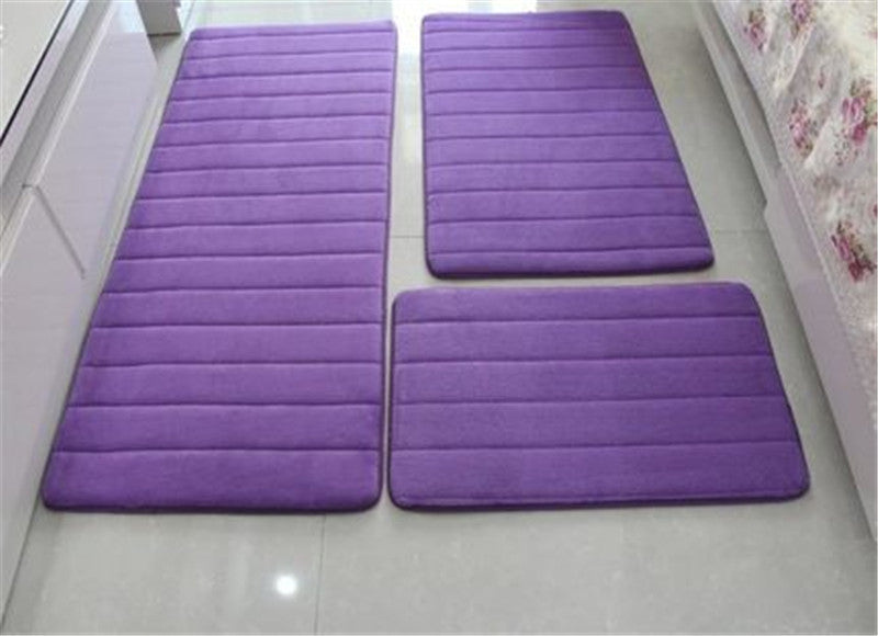 Memory Foam Floor Mat Seat Cushion Bath Mat 3 Piece Set