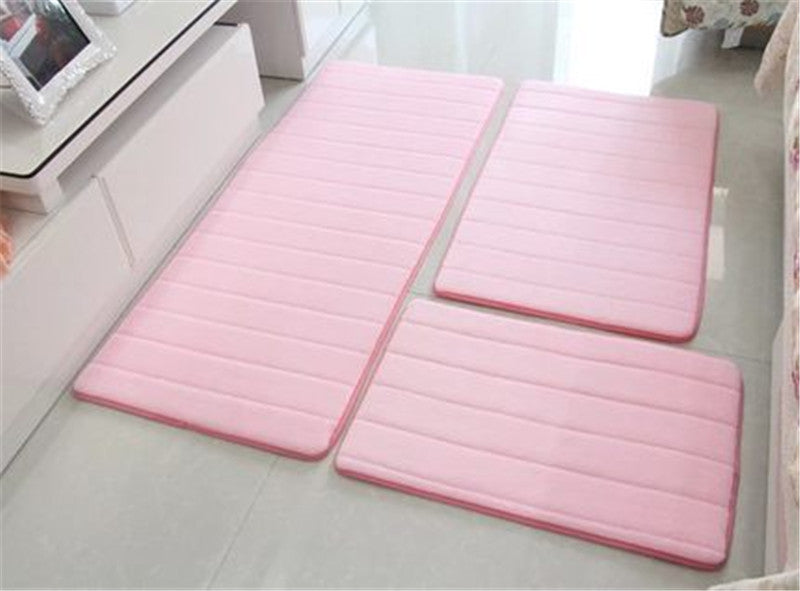 Memory Foam Floor Mat Seat Cushion Bath Mat 3 Piece Set