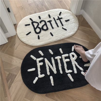 Black And White Simplicity High Quality Bath Mat