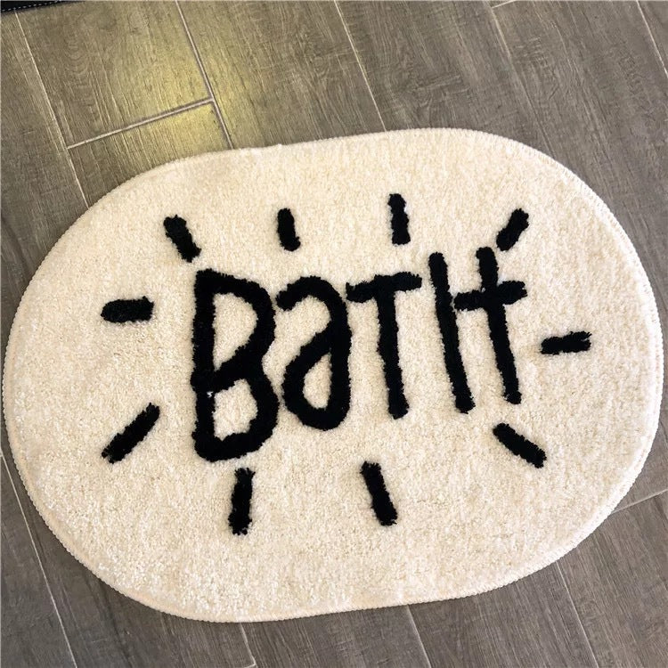 Black And White Simplicity High Quality Bath Mat