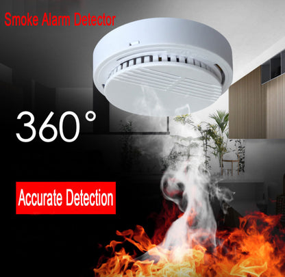 Smoke Detector Fire Gas Alarm Detector With Battery Photoelectric Sensor Alert Warning