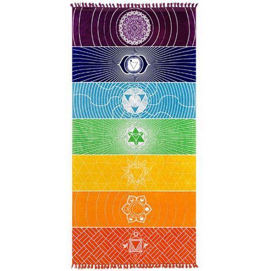 Printed Bath Towel Tassel Colorful Yoga Mat