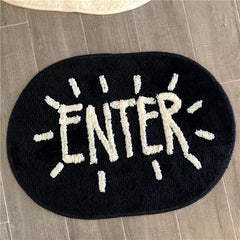 Black And White Simplicity High Quality Bath Mat