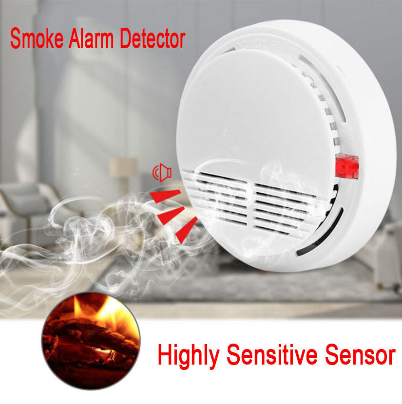 Smoke Alarm Detector Fire Gas Alarm Detector With Battery Photoelectric Sensor Alert Warning