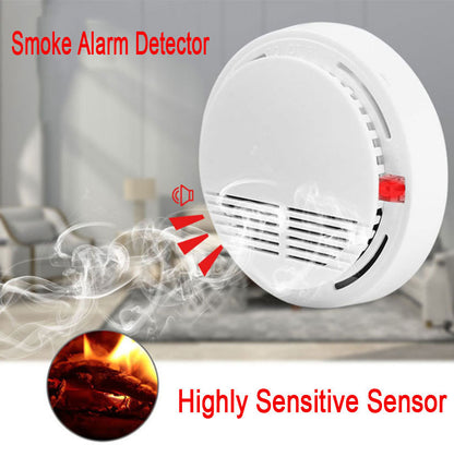 Smoke Alarm Detector Fire Gas Alarm Detector With Battery Photoelectric Sensor Alert Warning