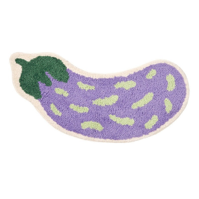 Fruit-Shaped Mat Quick-Drying Absorbent Faux Cashmere Bath Mat Anti-Slip Bathroom Mat Entrance Bathroom Doormat