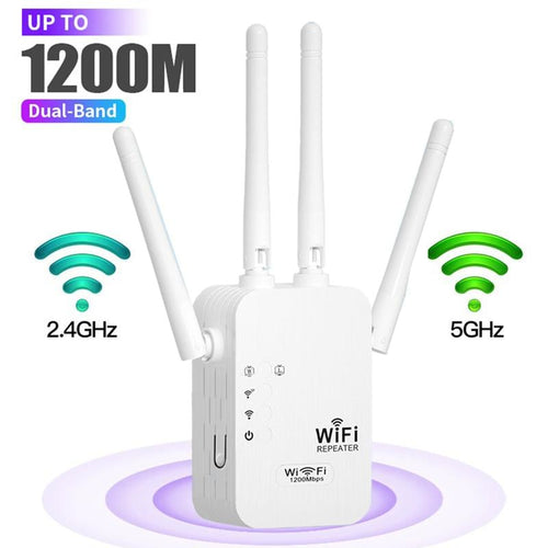 🎁النتيجة النهائية 49% 🔥محول إشارة WiFi 2025، 1200 ميجابت في الثانية ثنائي النطاق (5 جيجاهرتز/2,4 جيجاهرتز)، مساحة 930 مترًا مربعًا و50 جهازًا، مكرر مع منفذ إيثرنت للخميس، هدايا