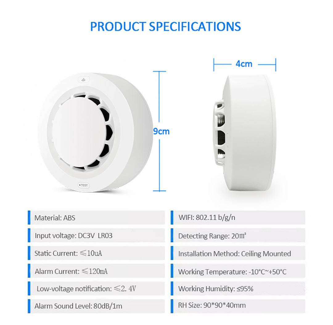 ABS Graffiti Wifi Smoke Sensor Alarm