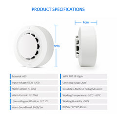 ABS Graffiti Wifi Smoke Sensor Alarm