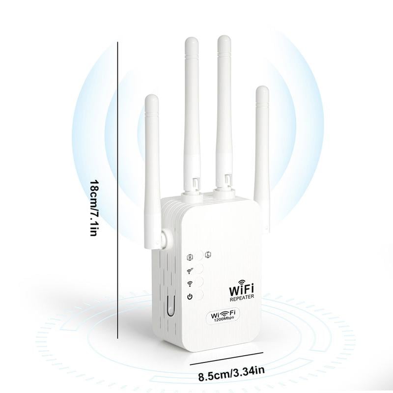 🎁Laatste dag aanbieding 49% 🔥WiFi-versterker 2025, 1200 Mbps dual-band (5 GHz/2,4 GHz) signaalversterker, dekt 930 m² en 50 apparaten, repeater met ethernetpoort voor thuis, cadeaus