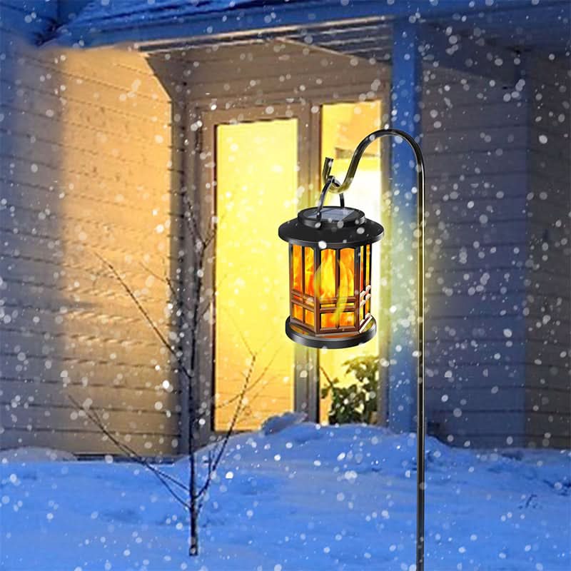 ✨🔥 Verbetere zonneverlichte lantaarn met flakkerend vlam-effect – waterdicht en ideaal voor buiten